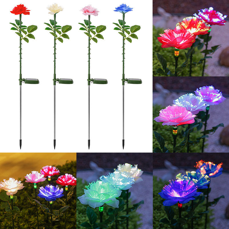 Solar LED Rose Garden Lamp – Creative Red/Pink/Blue/Champagne – 1.2 V (1 Light Source)