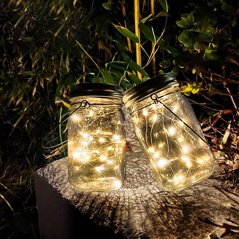 Solar LED Outdoor Lamp – Art Deco White/Yellow –  (20 LEDs)