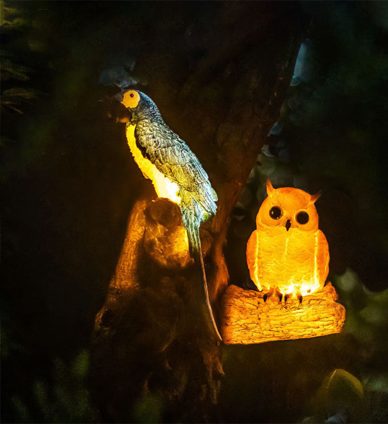 Decorative Solar Zoo Lamp – Owl / Chameleon / Toucan / Raccoon – (1 LED)