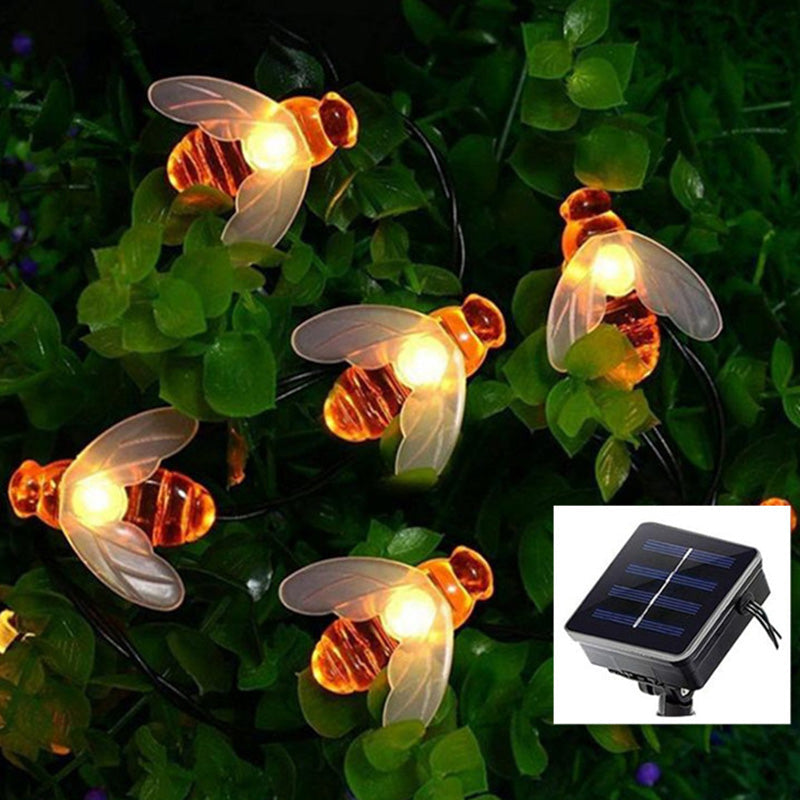 Solar LED Honeybee Decorative Lighting – Art Deco Red/Yellow/White – (20 / 30 / 50 / 100 LEDs)