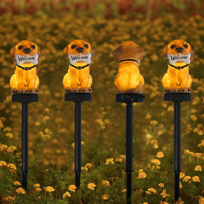 Cute Puppy Garden Lamp – Yellow – (1 Light Source)