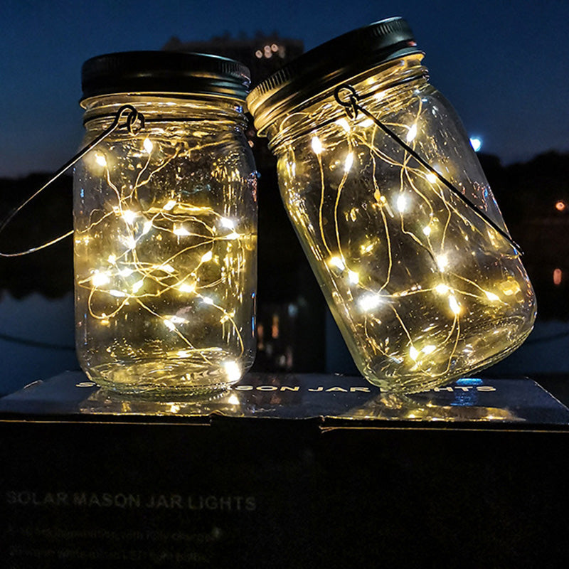 Solar LED Outdoor Lamp – Art Deco White/Yellow –  (20 LEDs)