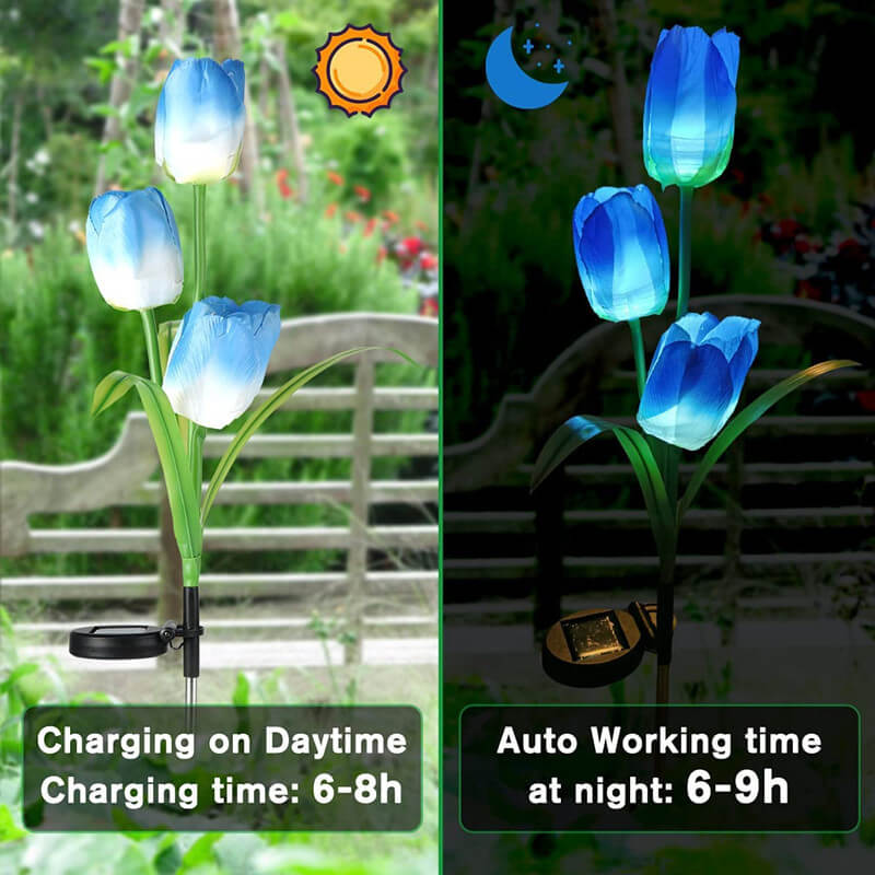 Solar LED Garden Lamp with Tulip Design – Pink/Purple/Blue/Yellow – (1 LED)
