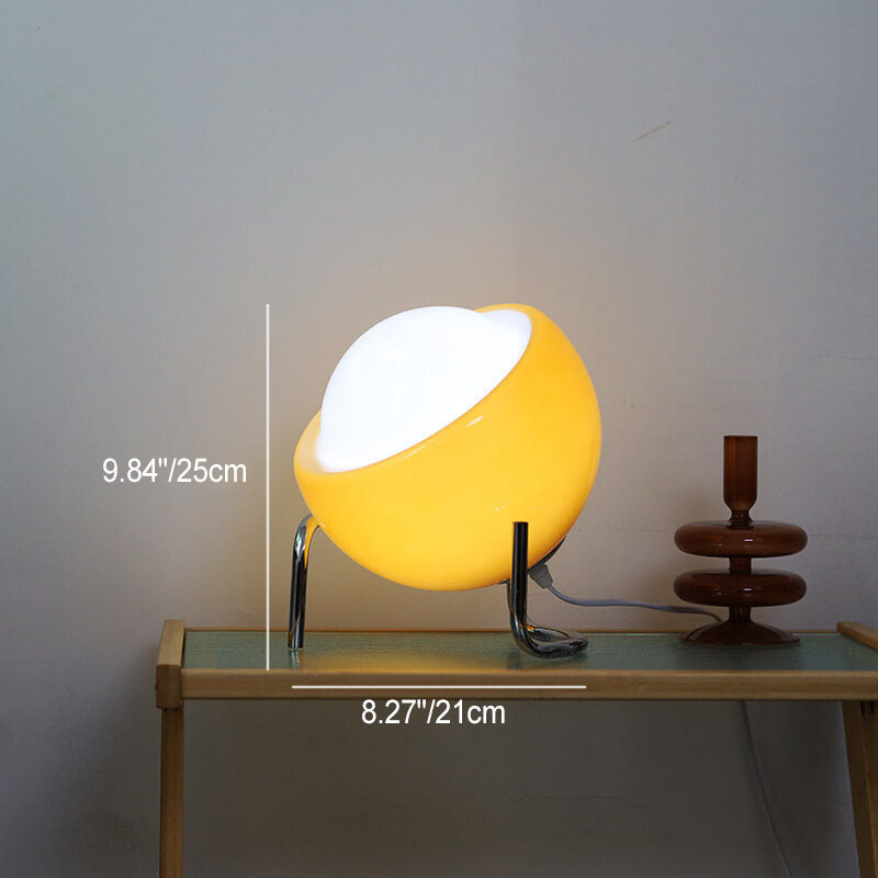 Modern Orange Table Lamp of Glass and Iron – E26 Plug-in