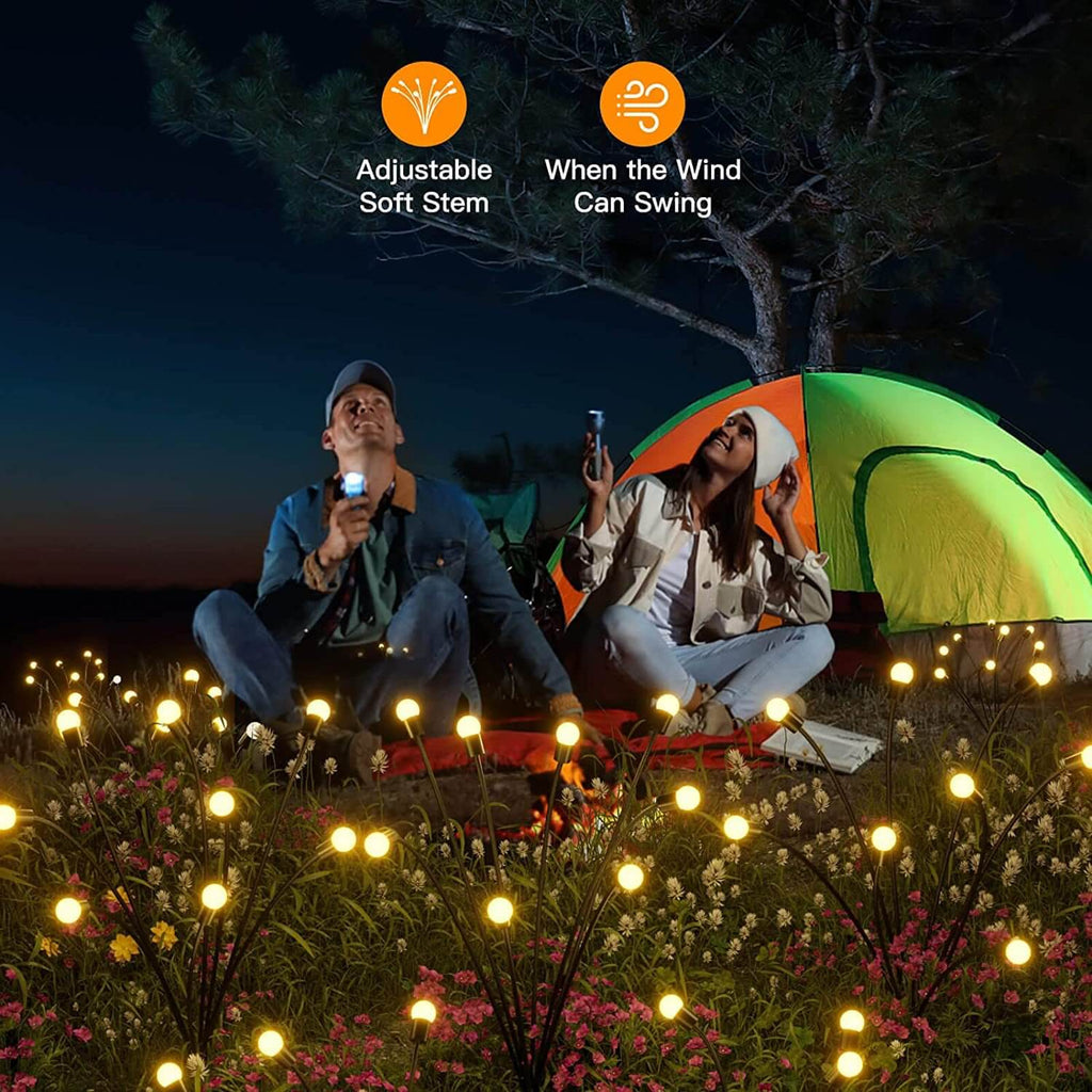 Solar Garden Stake LED Outdoor Lamp with Modern White Light