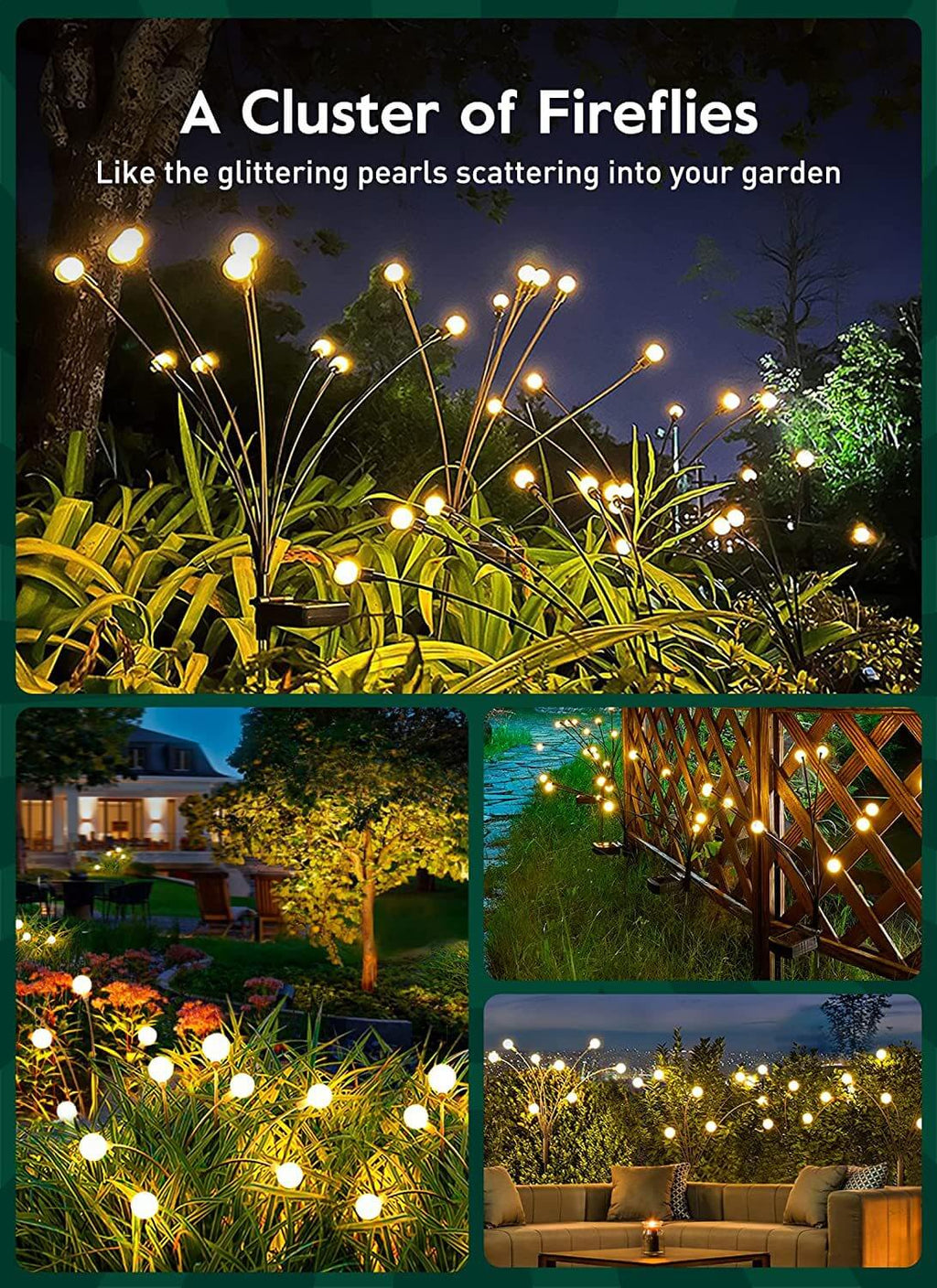 Solar Garden Stake LED Outdoor Lamp with Modern White Light