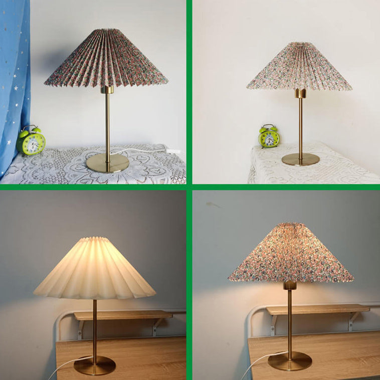 Modern Table Lamp – Metal & Fabric Shade, 3-Color Light, E26 Socket