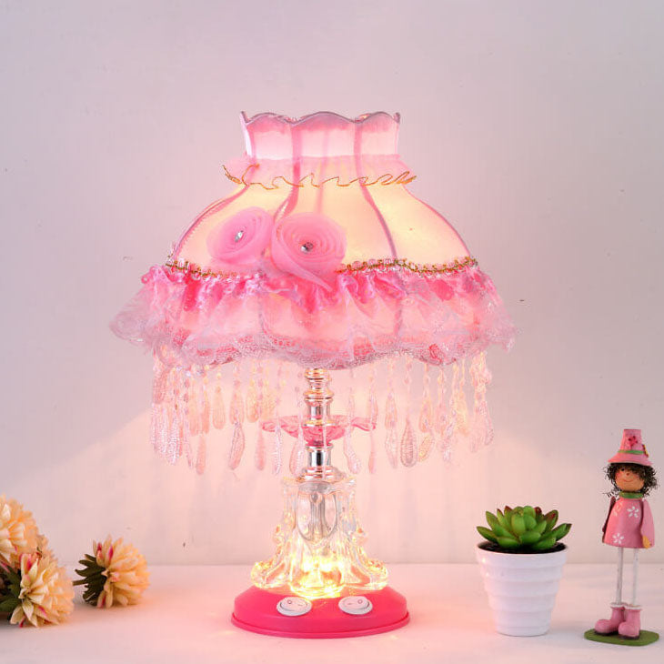 Modern Fabric Table Lamp – Glass & Textile, E26 Socket, 39 cm High