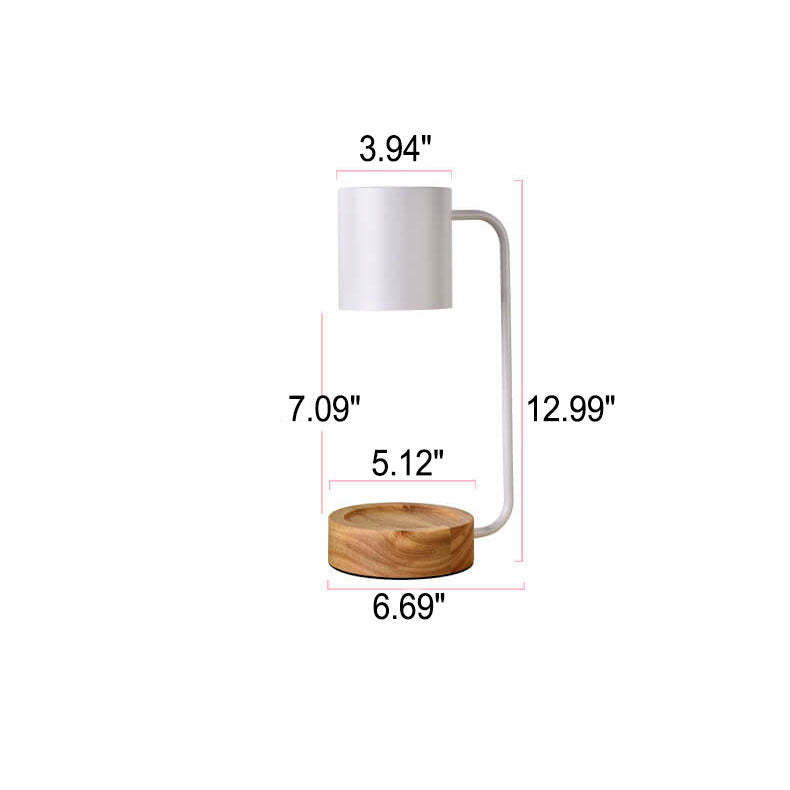 Modern Wooden Table Lamp with Candle Holder