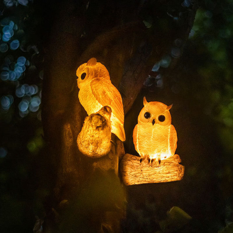 Decorative Solar Zoo Lamp – Owl / Chameleon / Toucan / Raccoon – (1 LED)