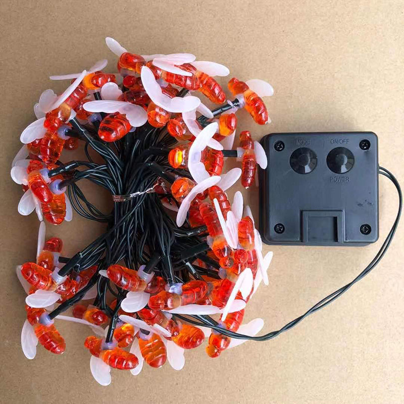 Solar LED Honeybee Decorative Lighting – Art Deco Red/Yellow/White – (20 / 30 / 50 / 100 LEDs)