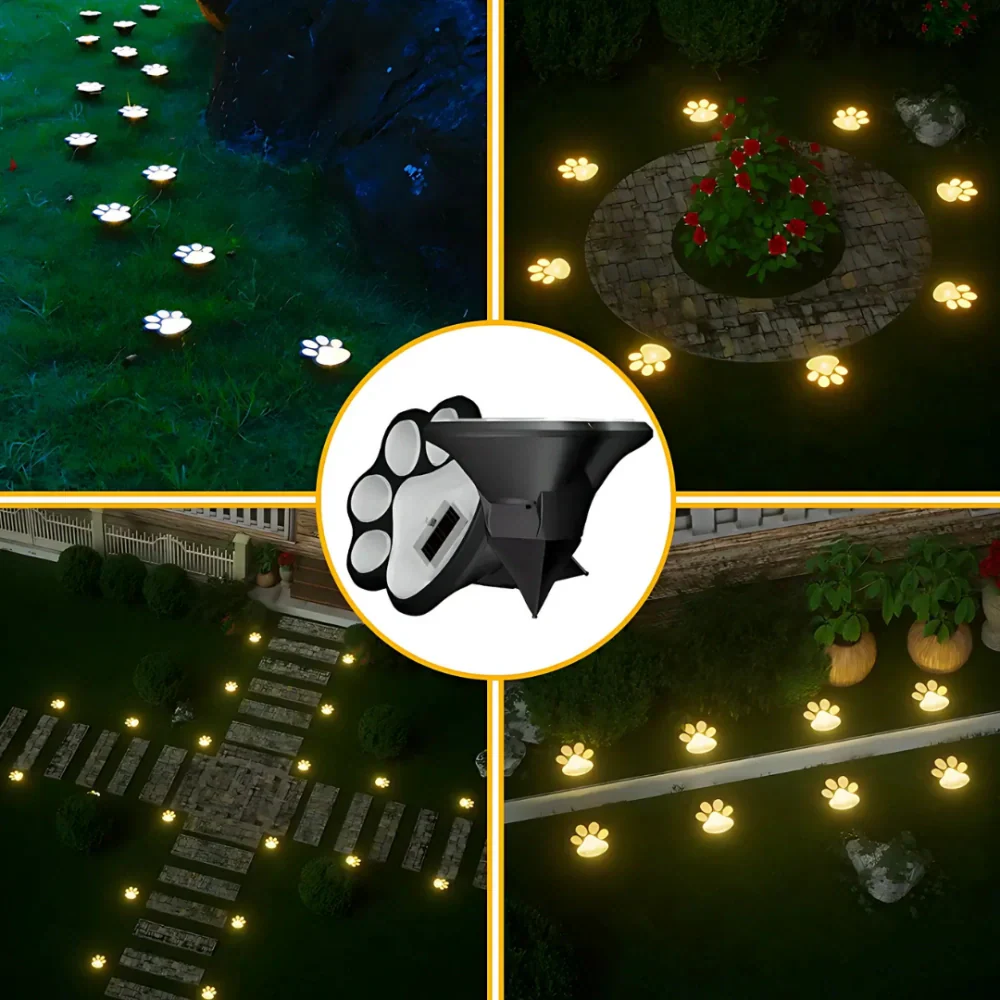 Solar Paw Print Lamp – Cozy Garden Lighting for Animal Lovers