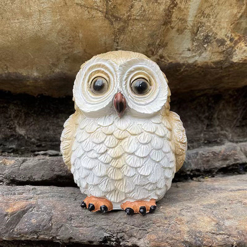 Decorative Owl Solar Garden Lamp – Brown/White – (1 LED)