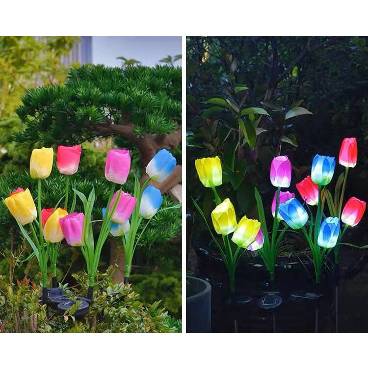 Solar LED Garden Lamp with Tulip Design – Pink/Purple/Blue/Yellow – (1 LED)