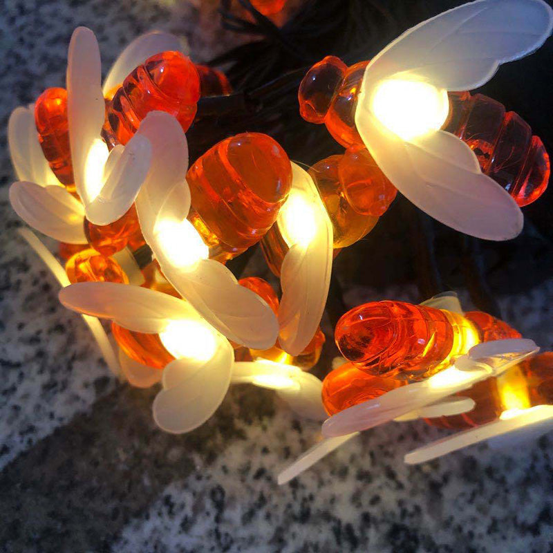 Solar LED Honeybee Decorative Lighting – Art Deco Red/Yellow/White – (20 / 30 / 50 / 100 LEDs)