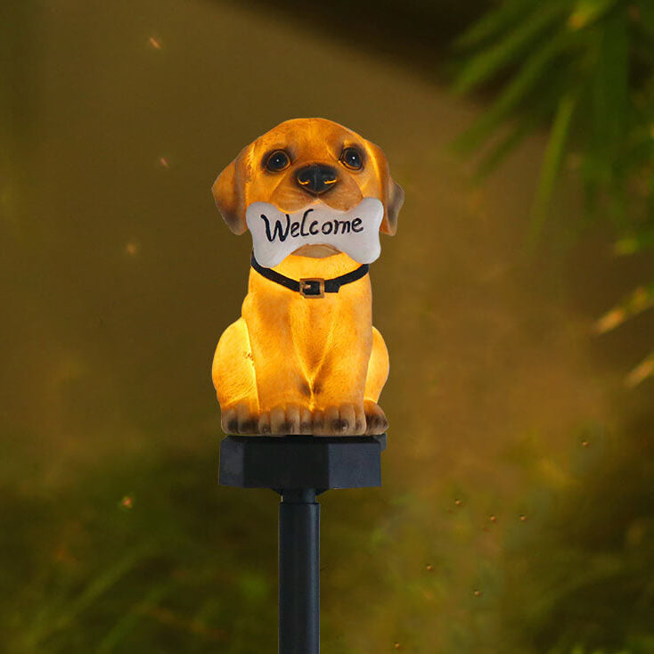 Cute Puppy Garden Lamp – Yellow – (1 Light Source)