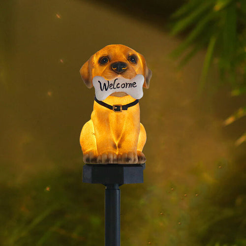 Cute Puppy Garden Lamp – Yellow – (1 Light Source)