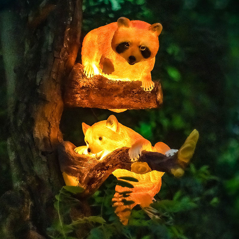 Decorative Solar Zoo Lamp – Owl / Chameleon / Toucan / Raccoon – (1 LED)