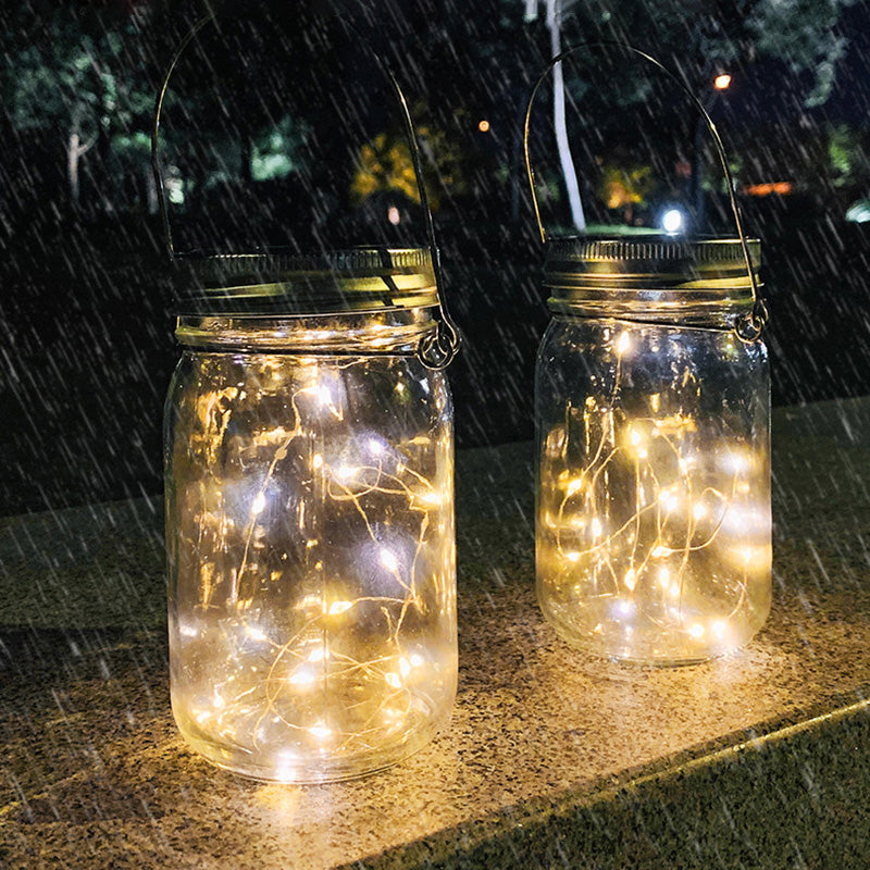 Solar LED Outdoor Lamp – Art Deco White/Yellow –  (20 LEDs)