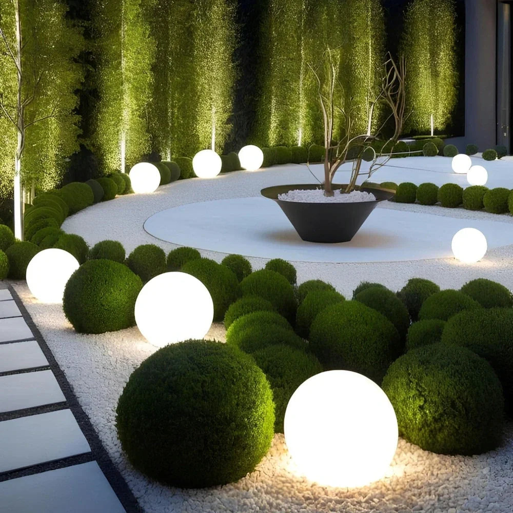Spherical LED Garden Lamp for Outdoors with 16 Colors & Remote Control
