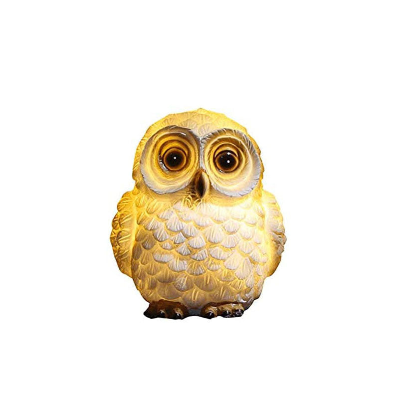 Decorative Owl Solar Garden Lamp – Brown/White – (1 LED)