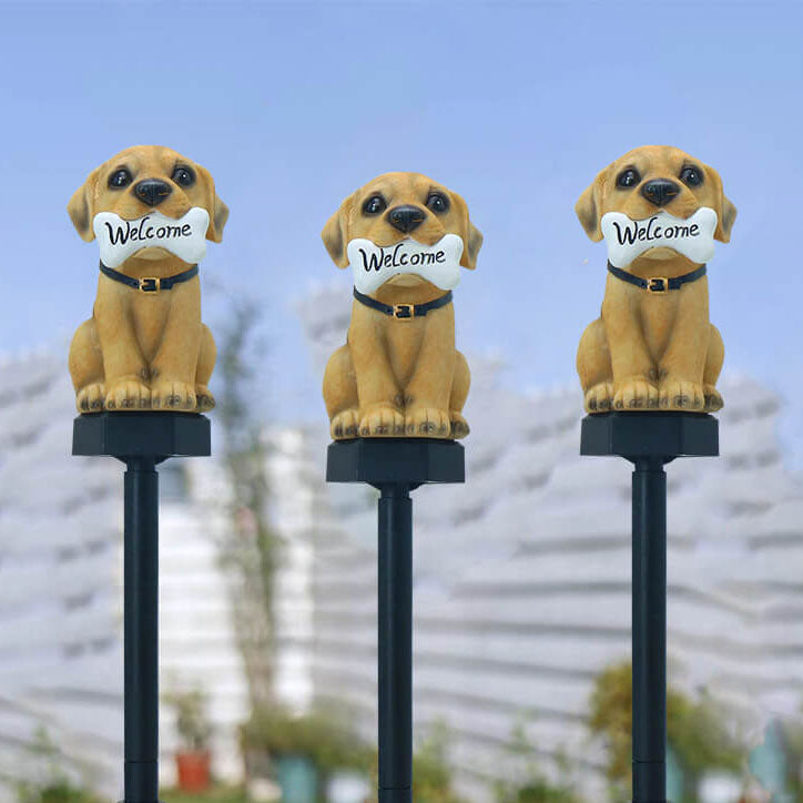 Cute Puppy Garden Lamp – Yellow – (1 Light Source)