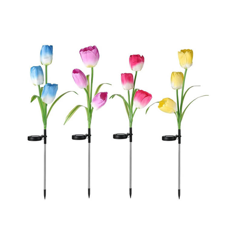 Solar LED Garden Lamp with Tulip Design – Pink/Purple/Blue/Yellow – (1 LED)