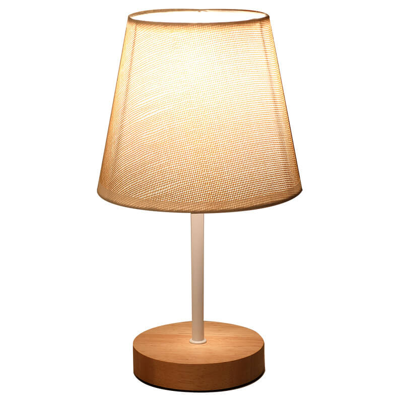 Scandinavian Modern Wooden Table Lamp with Integrated LED – USB Plug-In