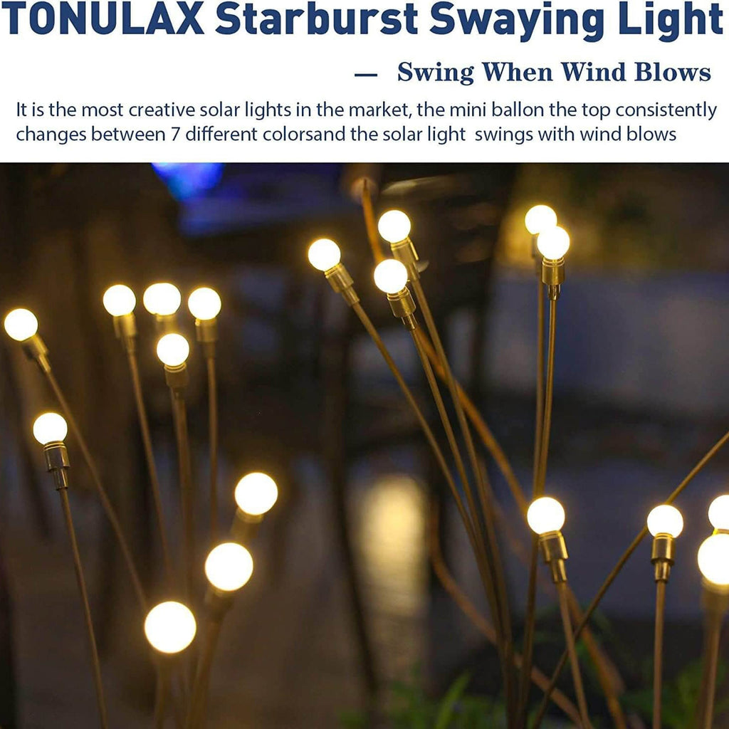 Solar Garden Stake LED Outdoor Lamp with Modern White Light