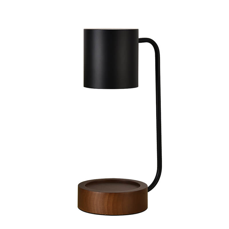 Modern Wooden Table Lamp with Candle Holder