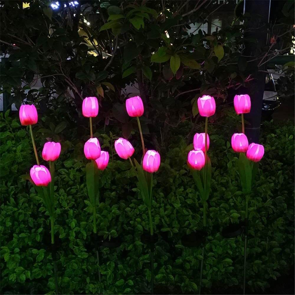 Solar LED Garden Lamp with Tulip Design – Pink/Purple/Blue/Yellow – (1 LED)
