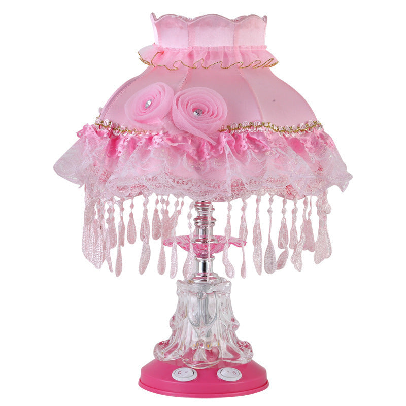 Modern Fabric Table Lamp – Glass & Textile, E26 Socket, 39 cm High