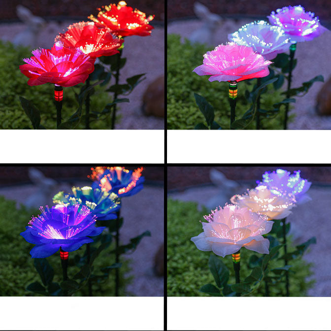 Solar LED Rose Garden Lamp – Creative Red/Pink/Blue/Champagne – 1.2 V (1 Light Source)