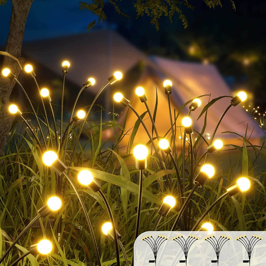 Solar Garden Stake LED Outdoor Lamp with Modern White Light