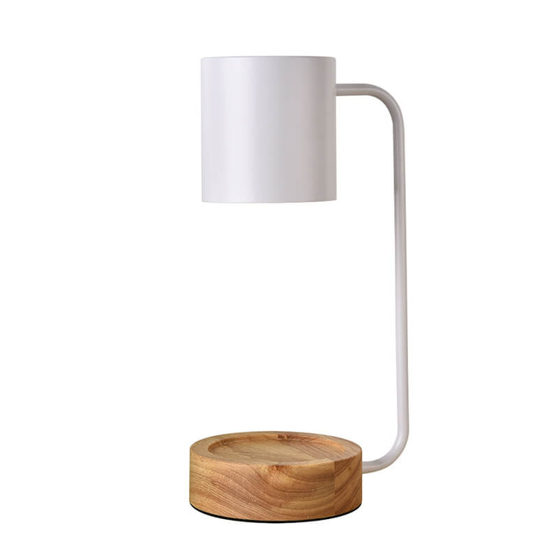 Modern Wooden Table Lamp with Candle Holder
