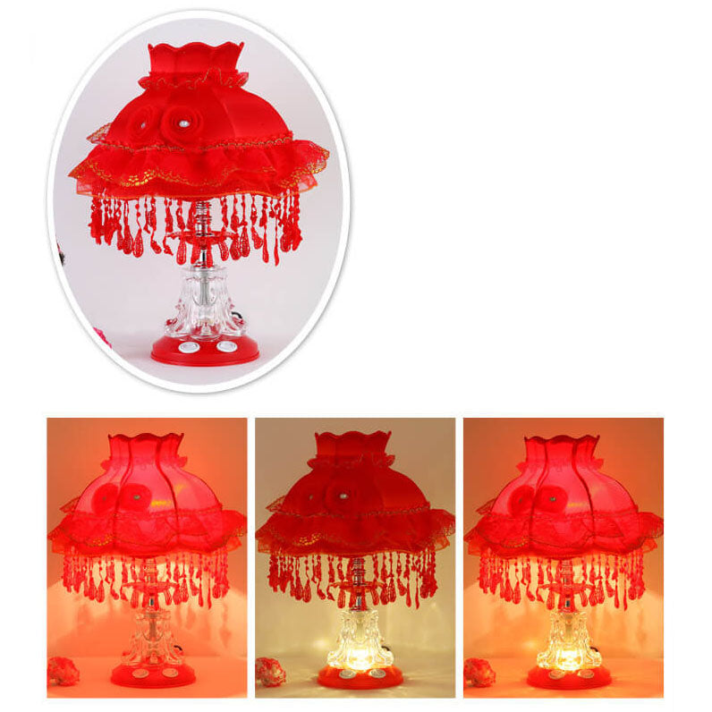 Modern Fabric Table Lamp – Glass & Textile, E26 Socket, 39 cm High