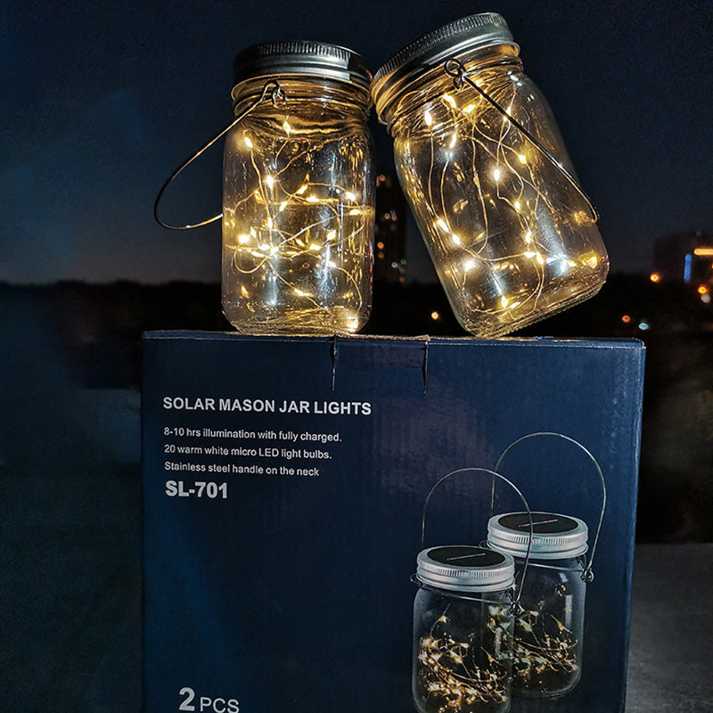 Solar LED Outdoor Lamp – Art Deco White/Yellow –  (20 LEDs)