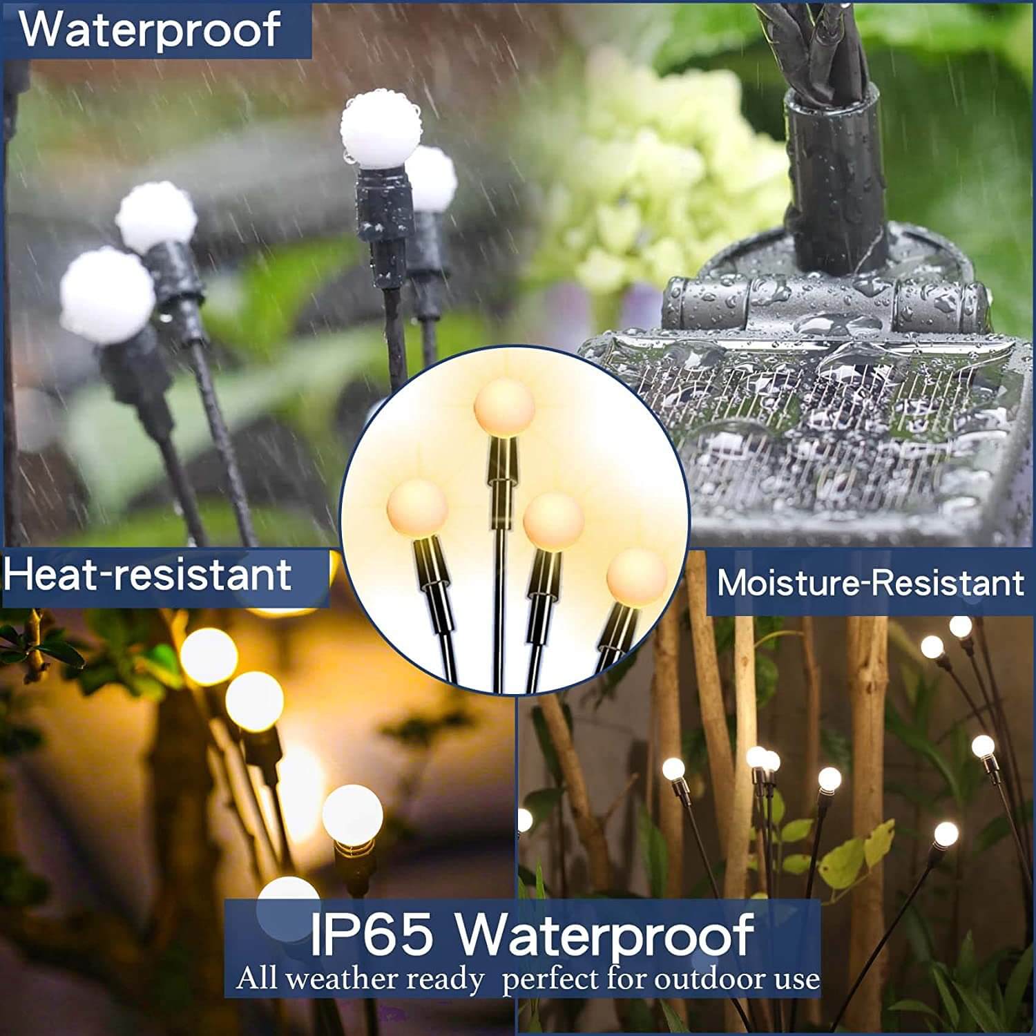 Solar Garden Stake LED Outdoor Lamp with Modern White Light