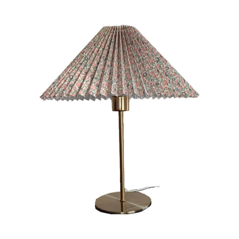 Modern Table Lamp – Metal & Fabric Shade, 3-Color Light, E26 Socket