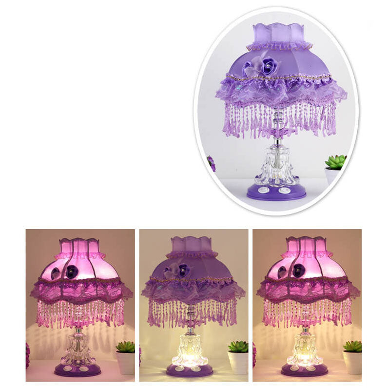 Modern Fabric Table Lamp – Glass & Textile, E26 Socket, 39 cm High