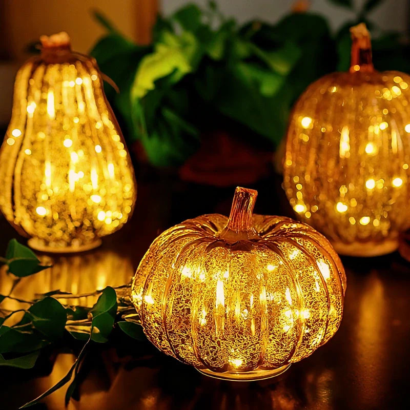 Handblown Glass Autumn Lighting – With Timer and Warm White Light