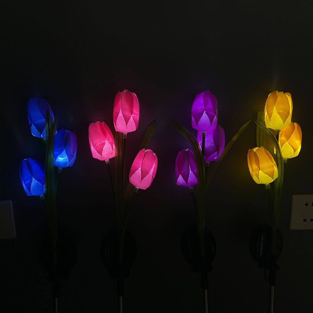 Solar LED Garden Lamp with Tulip Design – Pink/Purple/Blue/Yellow – (1 LED)
