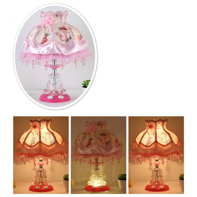 Modern Fabric Table Lamp – Glass & Textile, E26 Socket, 39 cm High