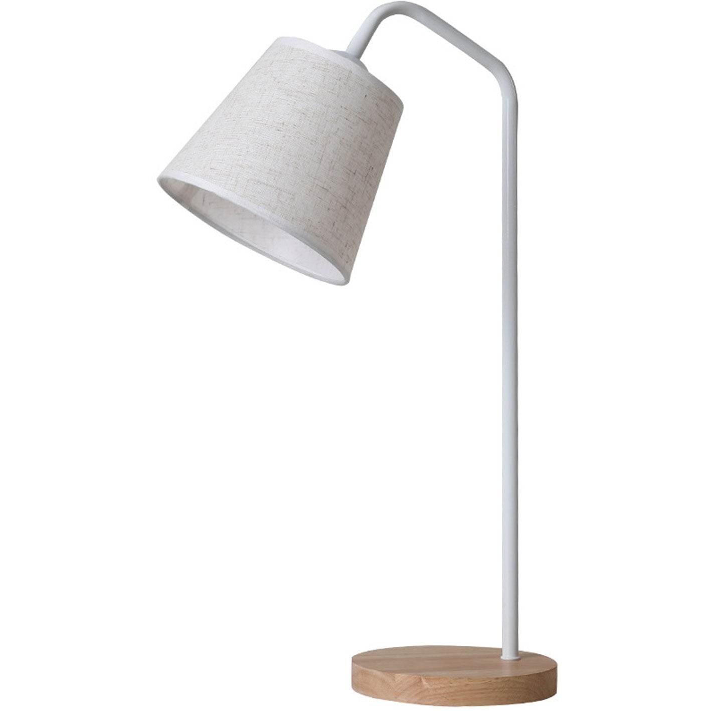 Modern Table Lamp of Linen, Metal, and Wood – Integrated LED with USB/Plug-In