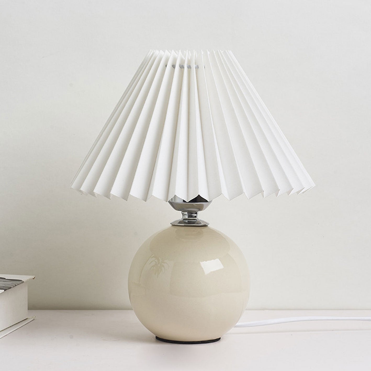Modern Ceramic Table Lamp with Fabric Shade – Multiple Colors