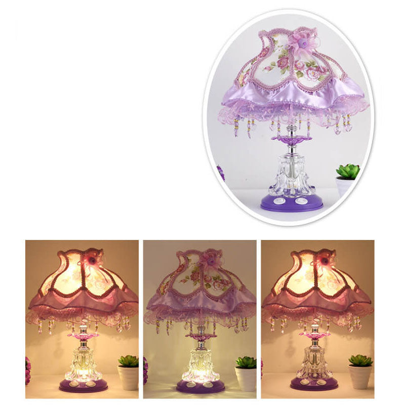 Modern Fabric Table Lamp – Glass & Textile, E26 Socket, 39 cm High