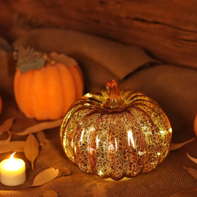 Handblown Glass Autumn Lighting – With Timer and Warm White Light