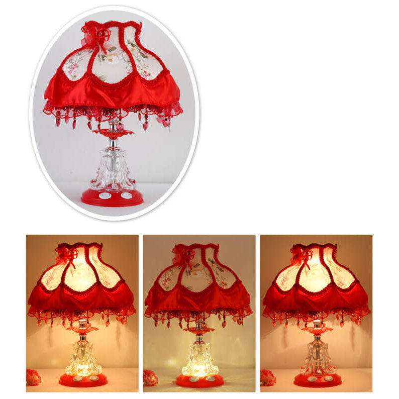 Modern Fabric Table Lamp – Glass & Textile, E26 Socket, 39 cm High