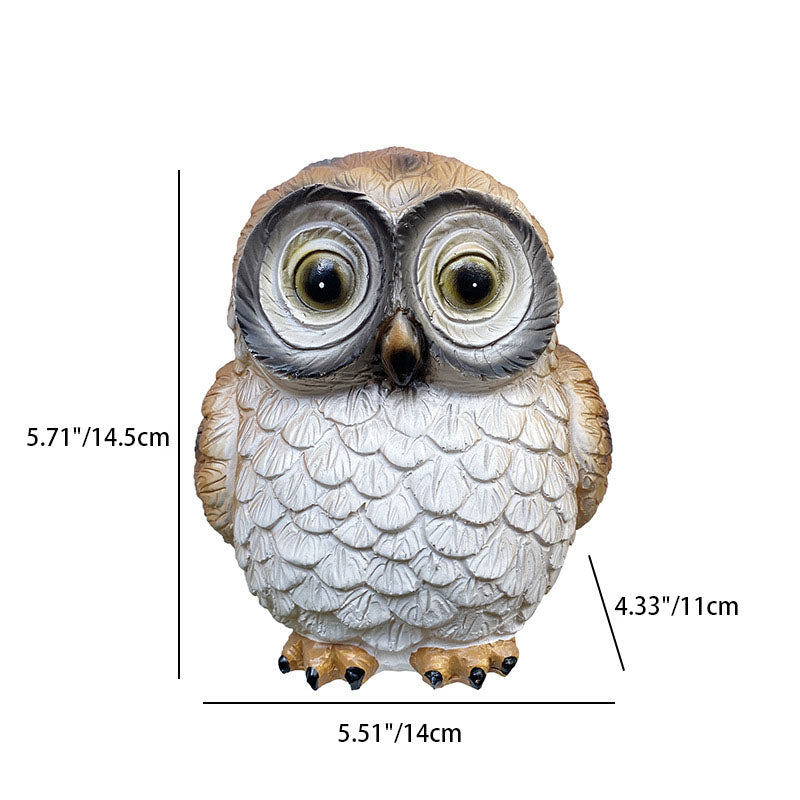 Decorative Owl Solar Garden Lamp – Brown/White – (1 LED)