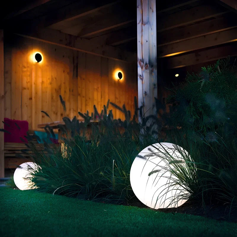 Spherical LED Garden Lamp for Outdoors with 16 Colors & Remote Control